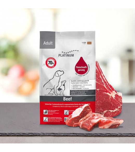 3 x 1,5 kg PLATINUM Oksekød voksen Hundefoder PLATINUM Adult Hundefoder Oksekød og Kartoffel er et sundt komplet hundefoder der 