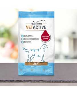 15 kg PLATINUM Vetactive Light Hundefoder Nu om dage er mange hunde overvægtige eller har problemer med bugspytkirtlen. Som følg