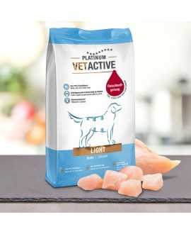 15 kg PLATINUM Vetactive Light Hundefoder Nu om dage er mange hunde overvægtige eller har problemer med bugspytkirtlen. Som følg