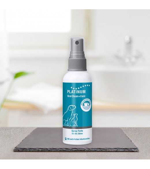 PLATINUM Oral Clean + Care Spray Forte 100 ml OralClean +Care Forte Spray fjerner tandsten, plaque og dårlig ånde, kan anvendes 