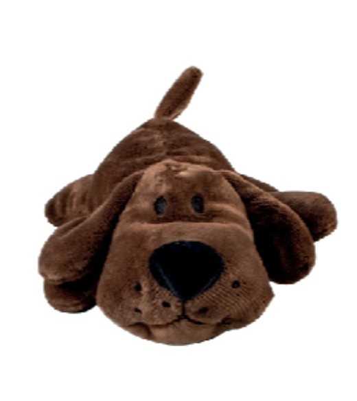 Lille Brun Plys hund 15 cm Lille plys hund med pive lyd, god til hvalpe og mindre racer måler 15 cm 