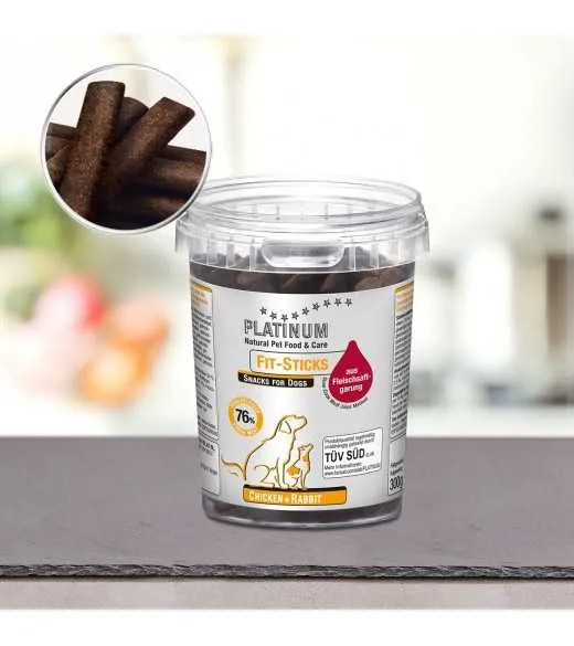 12 stk PLATINUM Fit-Stick Kylling og Kanin 300 gram 12 stk PLATINUM Fit-Stick Kylling og Kanin 300 gram