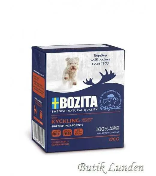 6 x KYLLING bidder i gele 370 gram - Bozita hundemad Vådfoder til hunde fremstille af små bidder i form af mør&nbsp;Kylling.