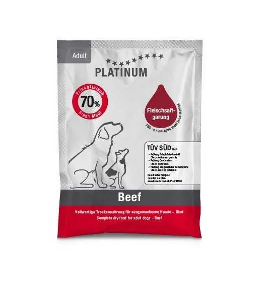 70 x 50 gram PLATINUM Oksekød voksen foderprøve