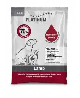 70 x 50 gram PLATINUM Lam Voksen hundefoder foderprøve
