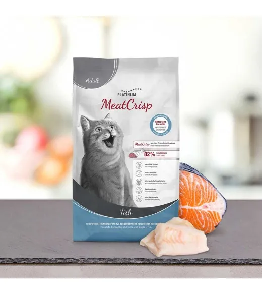 7,5 kg PLATINUM MeatCrisp Adult Fish kattemad Kattemad fra PLATINUM som din kat vil elske. For første gang har en Freshmeatdryer 7,5 kg PLATINUM MeatCrisp Adult Fish kattemad Kattemad fra PLATINUM som din kat vil elske. For første gang har en Freshmeatdryer