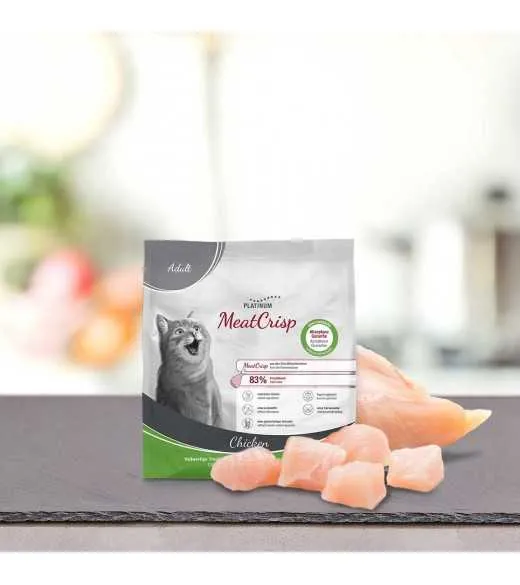 16 x 400 gram PLATINUM MeatCrisp Adult Chicken kattemad Kattemad fra PLATINUM som din kat vil elske. For første gang har en Fres 16 x 400 gram PLATINUM MeatCrisp Adult Chicken kattemad Kattemad fra PLATINUM som din kat vil elske. For første gang har en Fres