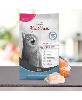 4 x 3 kg PLATINUM MeatCrisp Sterilised Fish kattemad