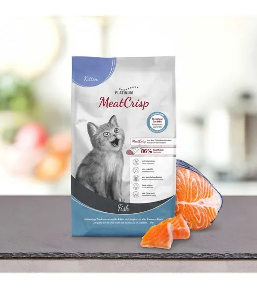 7,5 kg PLATINUM MeatCrisp Kitten Fish killingemad Kattemad fra PLATINUM som din killing vil elske. For første gang har en Freshm 7,5 kg PLATINUM MeatCrisp Kitten Fish killingemad Kattemad fra PLATINUM som din killing vil elske. For første gang har en Freshm