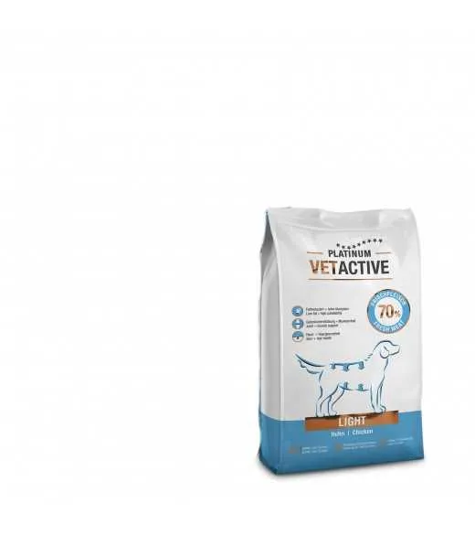 Label til 1,5 kg PLATINUM Vetactive Light Hundefoder 