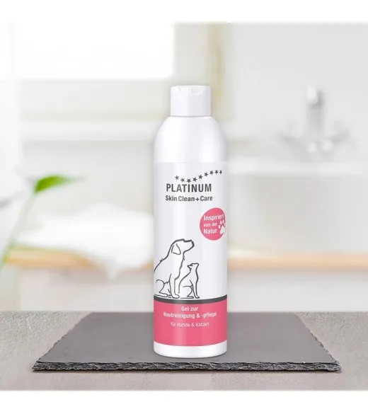 PLATINUM Skin Clean + Care gel 250 ml med hypoklorsyre PLATINUM&nbsp;Skin Clean+Care er en&nbsp;gel til rengøring og pleje af huden. Den e