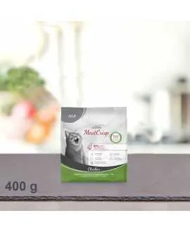 400 gram PLATINUM MeatCrisp Adult Chicken kattemad Kattemad fra PLATINUM&nbsp;som din kat vil elske. For første gang har en Freshmeat
